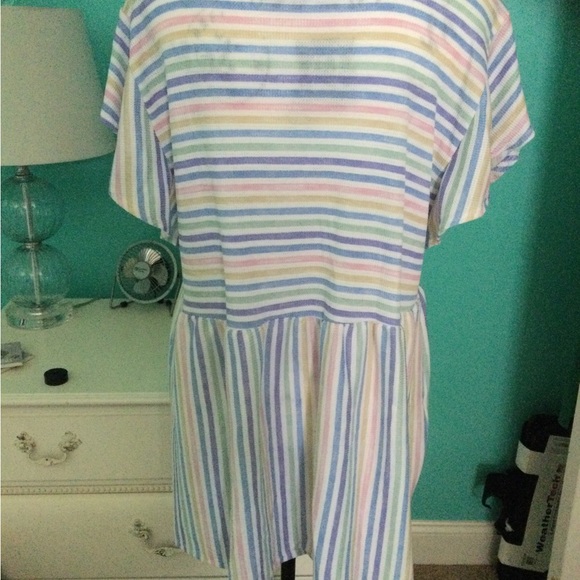 Haptics Striped Top with Flutter Sleeves NEW Size XL (12-16) - Picture 3 of 5